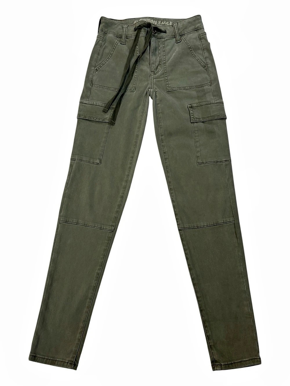 American Eagle Jeans, Hi-Rise Jegging Cargo, Green, Size 00 23x28, Denim Legging